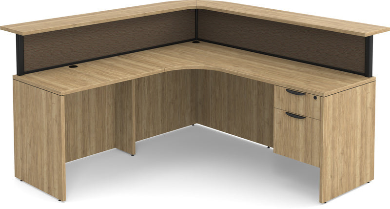 Borders Reception Desk 66" x 66" Left Hand with Box/File Pedestal