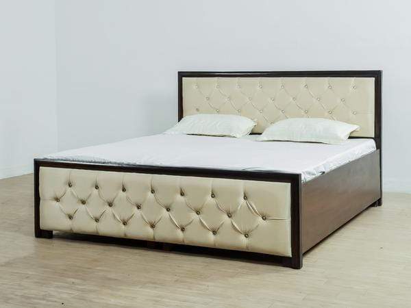 Bowzar 6X6.5 Feet King Box Bed With Head and Leg Cushion