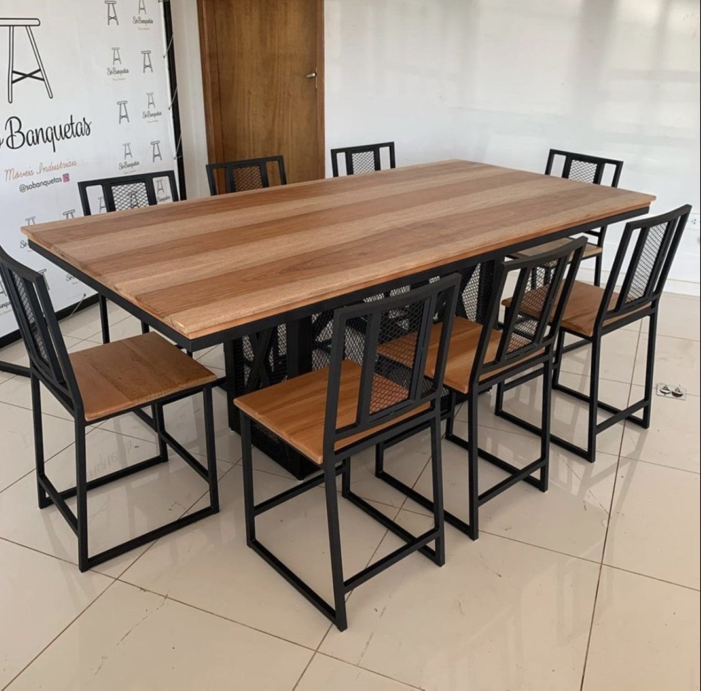 Bowzar 8 Seater Dining Table with Chair