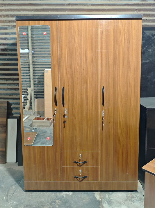 Bowzar MDF 3 Door Almirah With Drawer 78X48X18 Inch