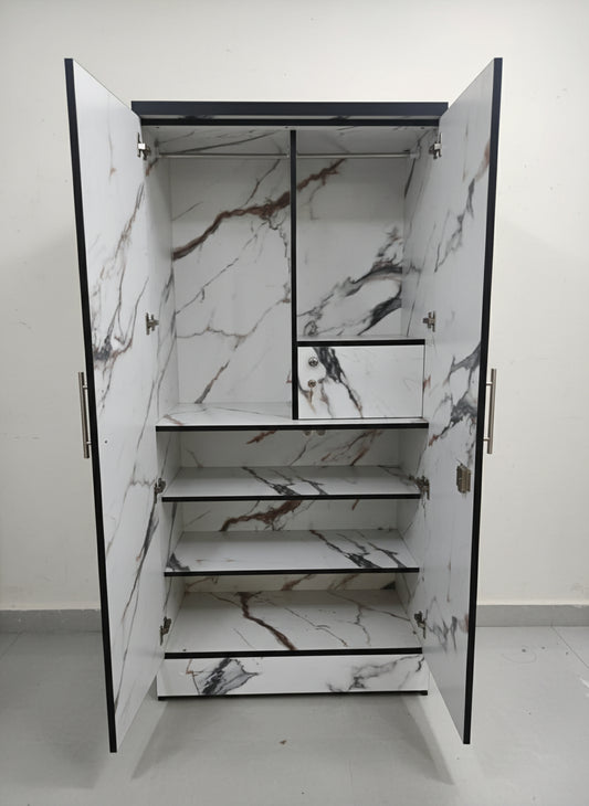 Bowzar Wooden 2 Door Almirah Wardrobe with Mirror