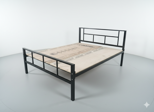 Bowzar HM Simple Design King Bed Size 6X6.5 Feet Iron Metal Bed Bachelor Hostel PG Guest House
