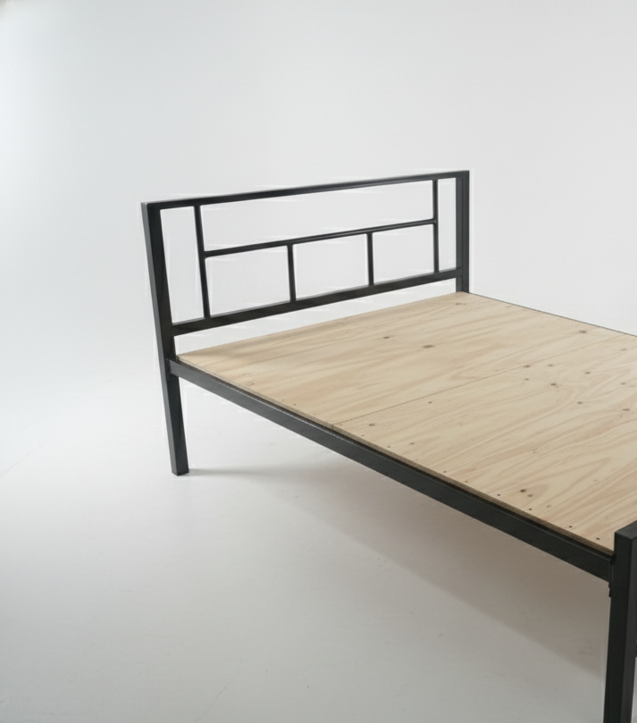 Bowzar HM Queen Bed Size 5X6.5 Feet Iron Metal Bed Bachelor Hostel PG Guest House