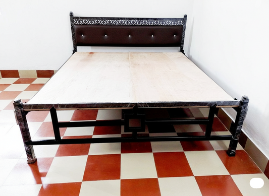 Bowzar King Bed Size 6X6.5 Feet Metal Bed Heavy Quality KM Coffee