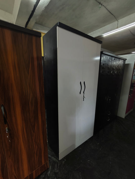 2 door Wooden Almirah Black and White 2 Door Almirah