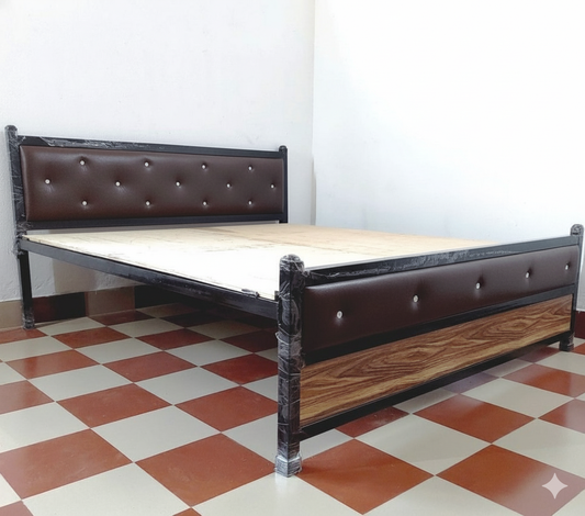 Bowzar NM Metal Bed King Bed Size 6X6.5 Feet Dark Coffee