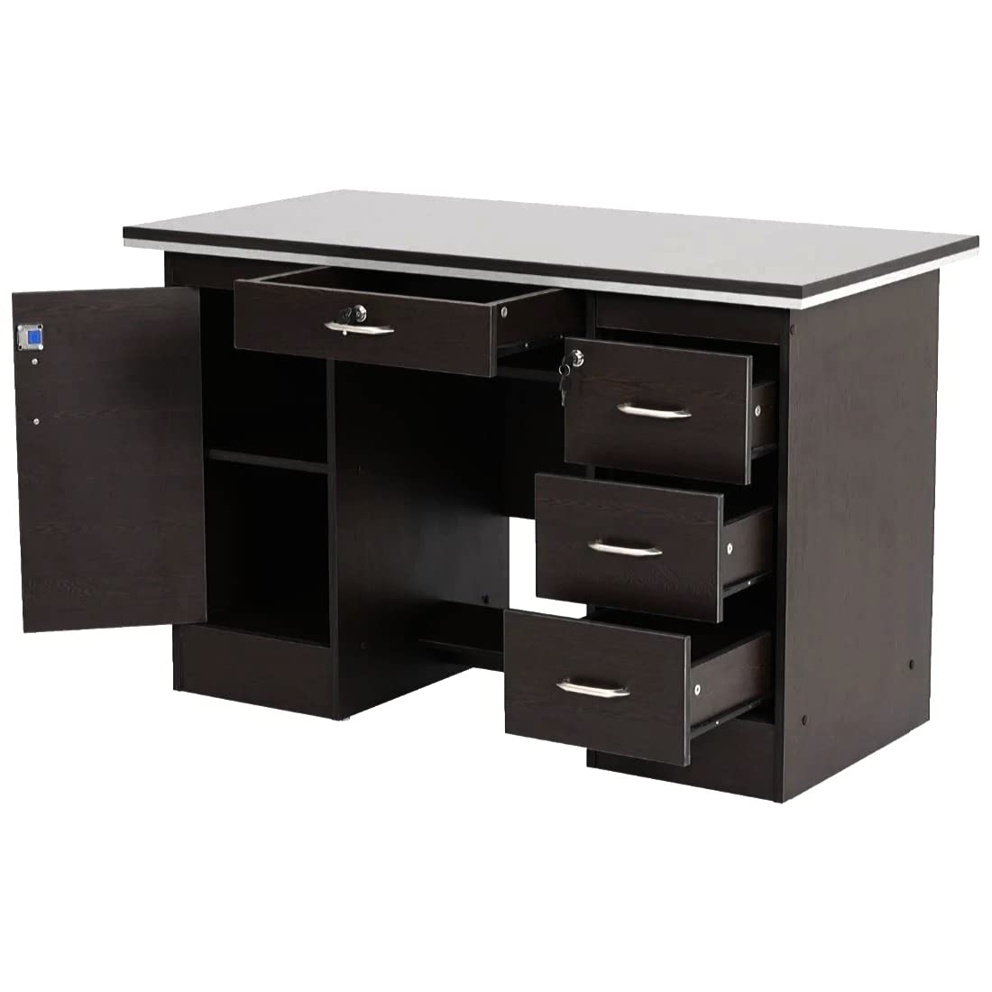 Bowzar Engineered Wood Office Table Study Table Office Table For Office Work Wenge Finish