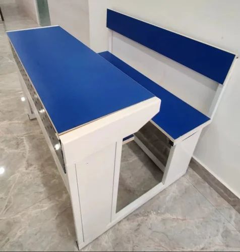 Bowzar Desk Bench Pair Two Seater with Back Rest Powder Coated