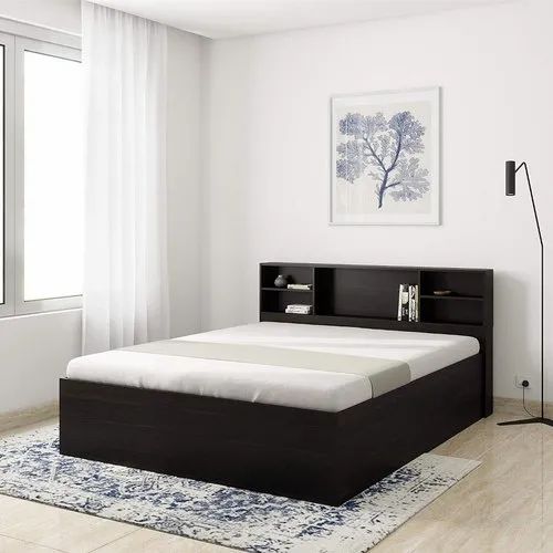 Bowzar Enginerring Wood Bed Queen Box Bed Size 5x6.5 Feet With Head Box