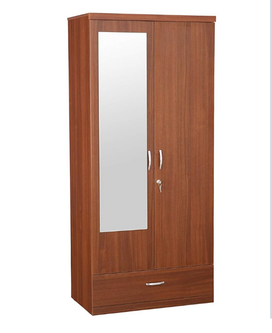 Bowzar 2 Door Wardrobe Almirah With 1 Drawer and Mirror 2 Door Almirah