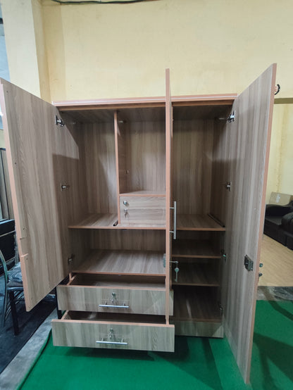 Bowzar 3 Door Wardrobe Engineering Wood With Drawer White Rolex 3 Door Almirah