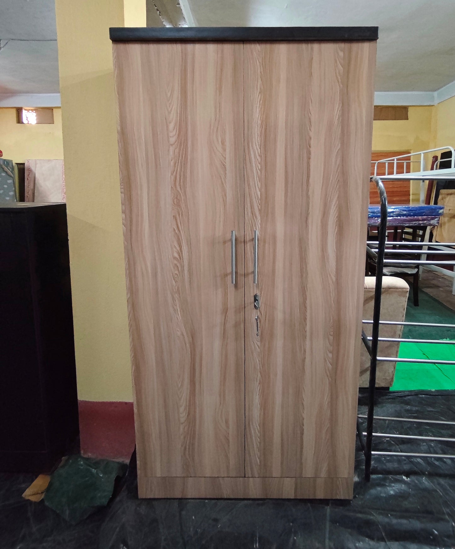Bowzar 2 Door Wardrobe  2 Door Almirah Engineering Wood White Rolex
