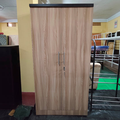 Bowzar 2 Door Wardrobe  2 Door Almirah Engineering Wood White Rolex