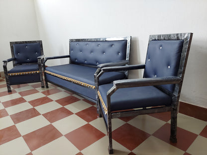 Bowzar Metal Sofa 5 Seater Heavy Quality Navy Blue