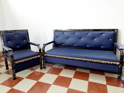 Bowzar Metal Sofa 5 Seater Heavy Quality Navy Blue