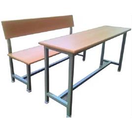 Bowzar Desk Bench Pair Two Seater with Back Rest