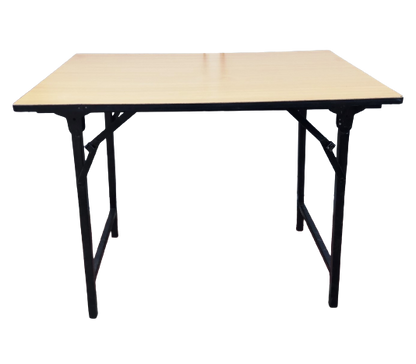 Bowzar Folding Table 3X2 Feet Metal Frame Water Resistant Top Beige Color