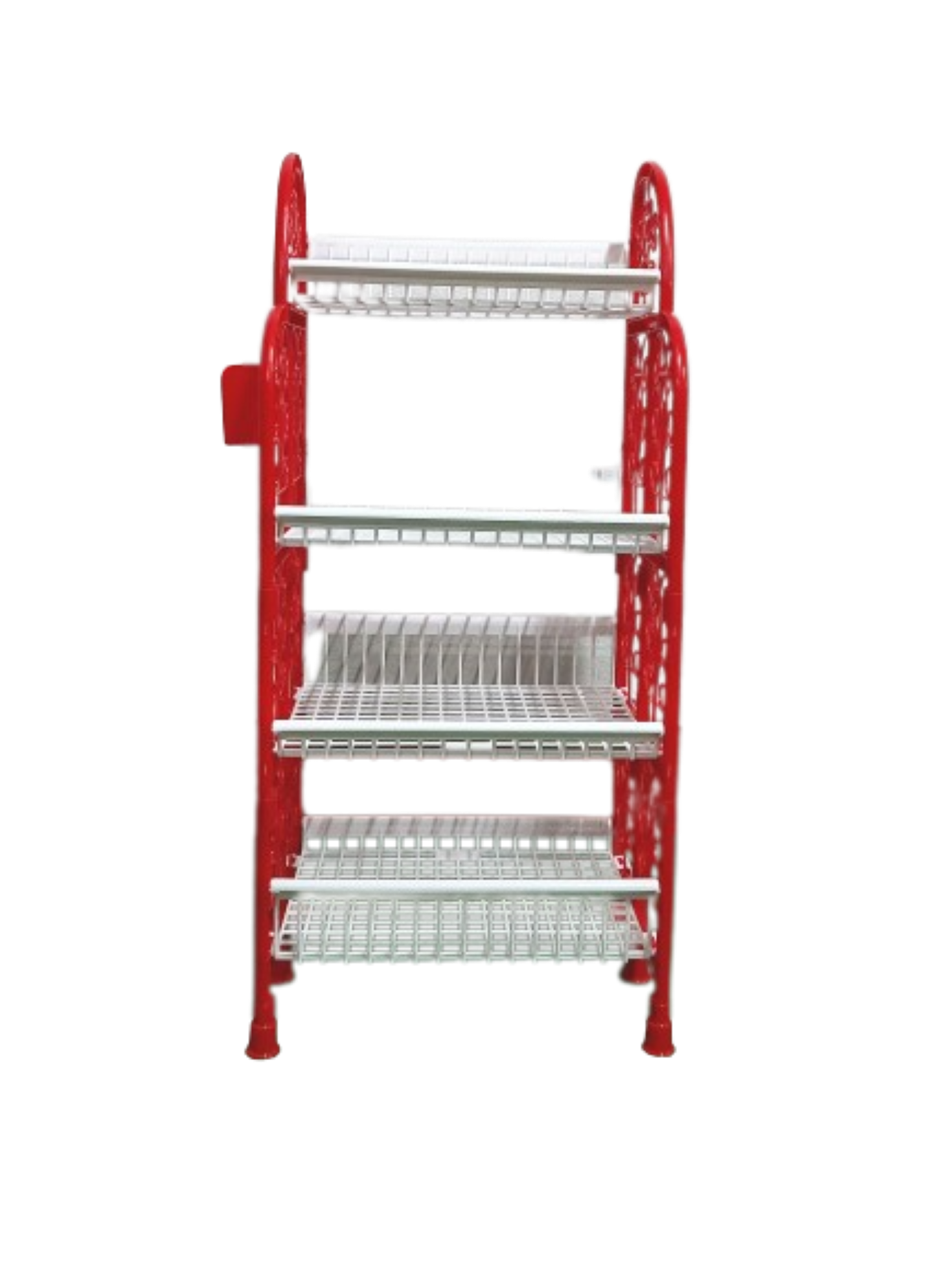 Bowzar 4 Shelf Kitchen Rack Plastic Rack Waterproof Red White