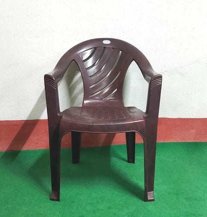 Bowzar Plastic Chair with Arm Coffee/Brown