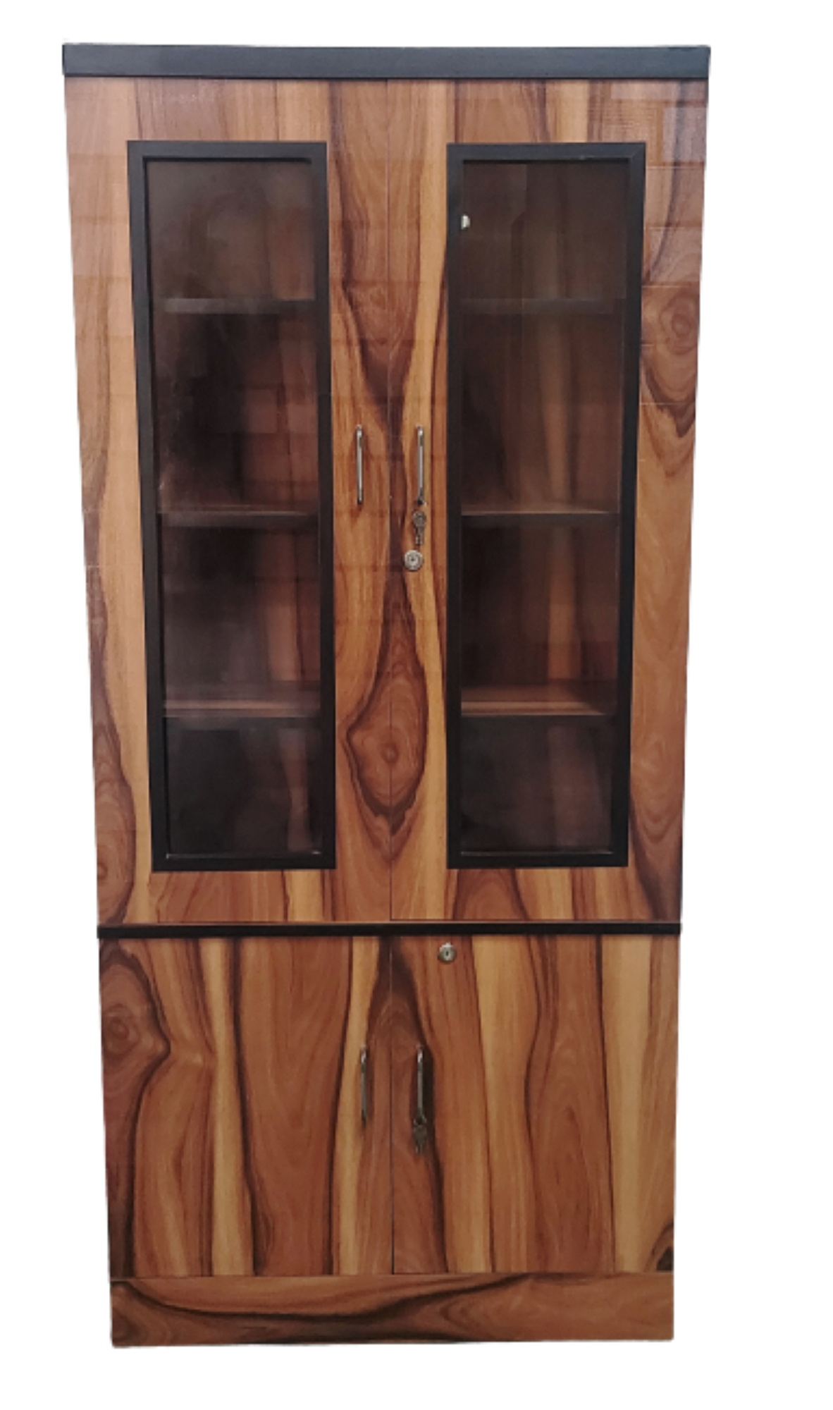 Bowzar Wooden Bookshelf 5 Feet Height Brown Yellow
