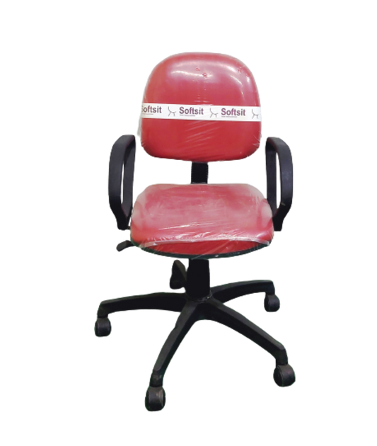 Bowzar Computer Back Chair Nylon Wheel Base Red/Maroon