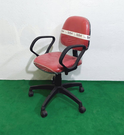 Bowzar Computer Back Chair Office Chair Nylon Wheel Base Red/Maroon