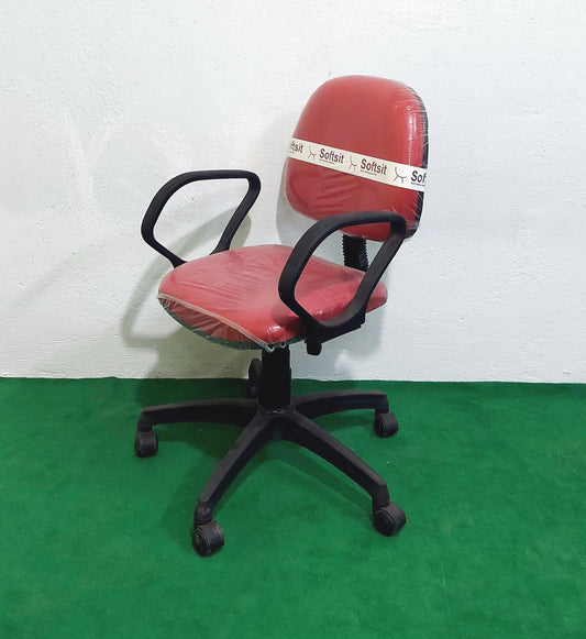 Bowzar Computer Back Chair Nylon Wheel Base Red/Maroon