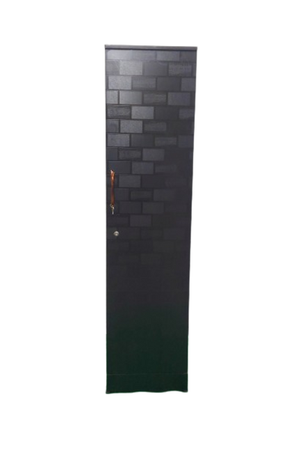 Bowzar Single Door Wooden Almirah Black Brick