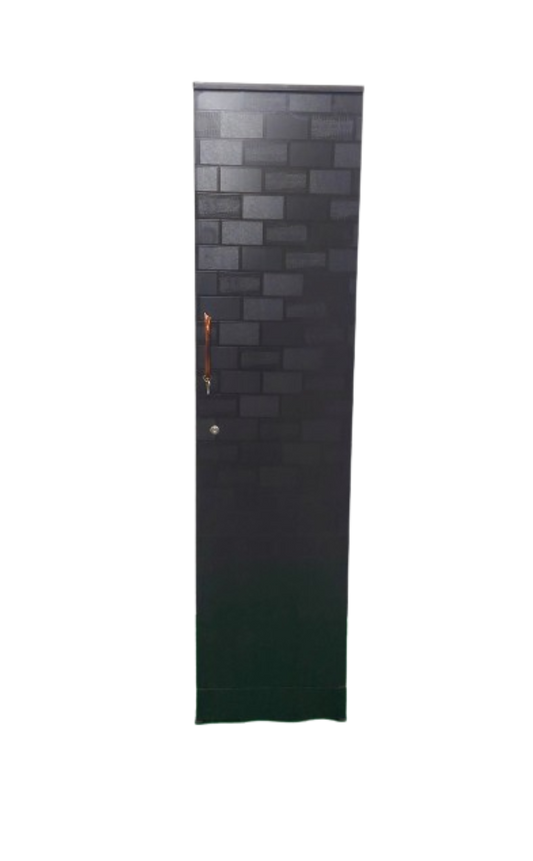 Bowzar Single Door Wooden Almirah Black Brick