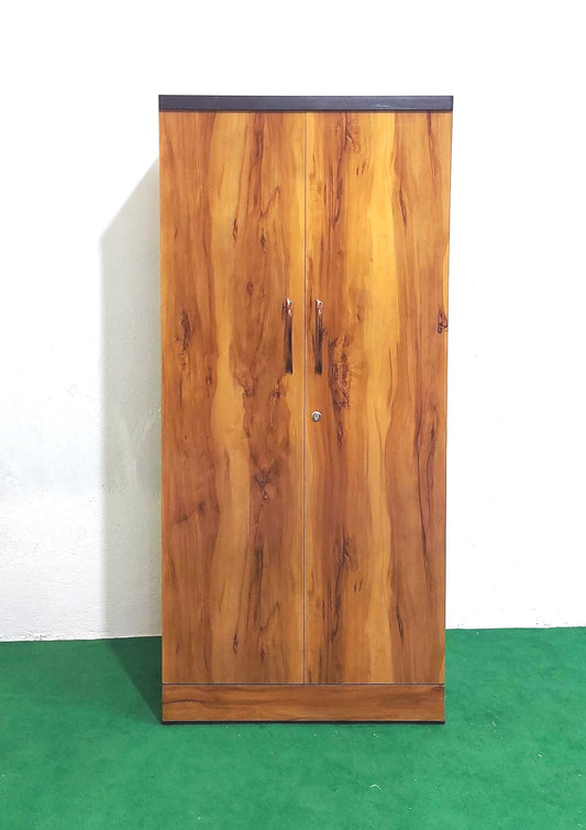 Bowzar Wooden Bookshelf Almirah Yellow Wood Height 5.5 Feet 2 Door Almirah