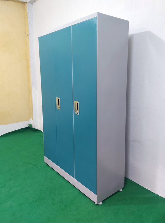22 Gauge 3 Door Steel Almirah Wardrobe Maruti Lock Onoma Turquoise Bluev3 Door Almirah