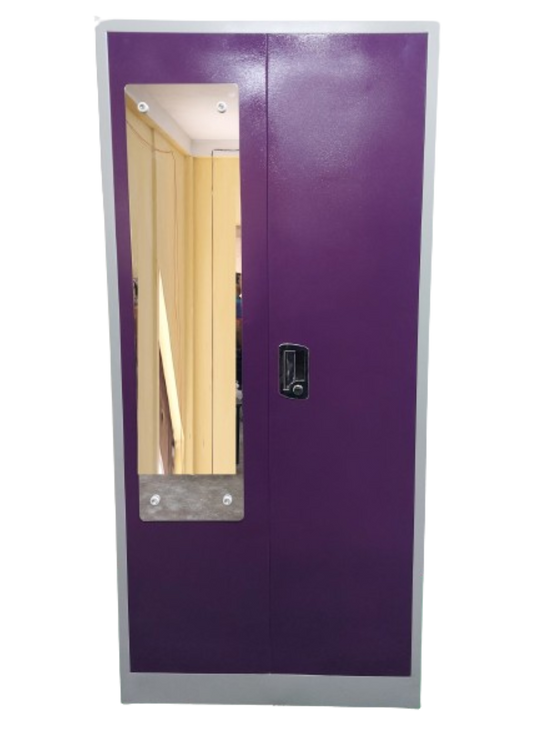 Bowzar 24 Gauge Maruti Lock Steel Almirah Wardrobe 2 Door Purple