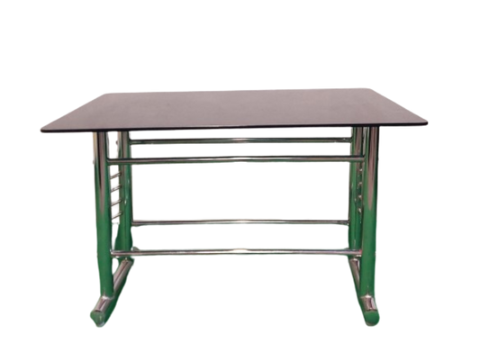 Bowzar Stainless Steel Dining Table 4 Seater for Resturant Cafe Hotel Heavy Quality