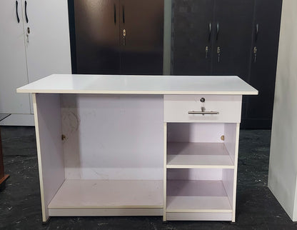 Bowzar Wooden Table White 4x2 Feet Computer Table