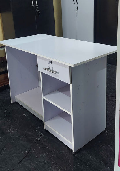 Bowzar Wooden Table White 4x2 Feet Computer Table