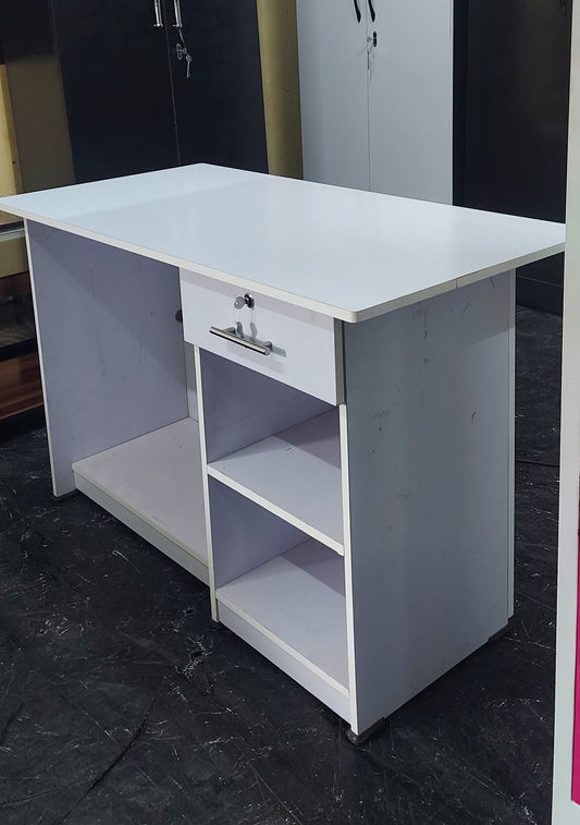 Bowzar Wooden Table White 4x2 Feet Computer Table