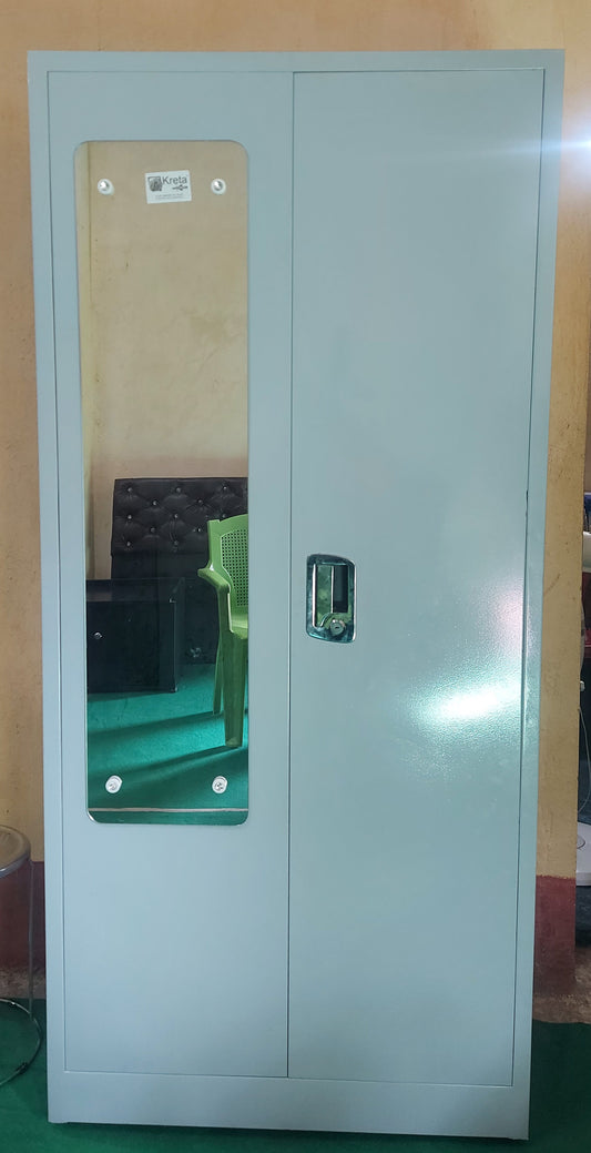 Bowzar 24 Gauge 2 Door Maruti Lock Nickel Grey  2 Door Almirah
