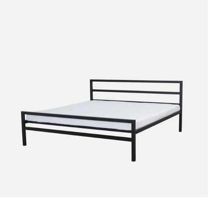 Bowzar NHM King Bed Size 6X6.5 Feet Metal Iron Bed Long Lasting Black Without Mattress