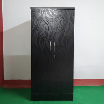 Bowzar 2 Door Almirah Wooden Wardrobe Black Nagin 2 Door Wardrobe