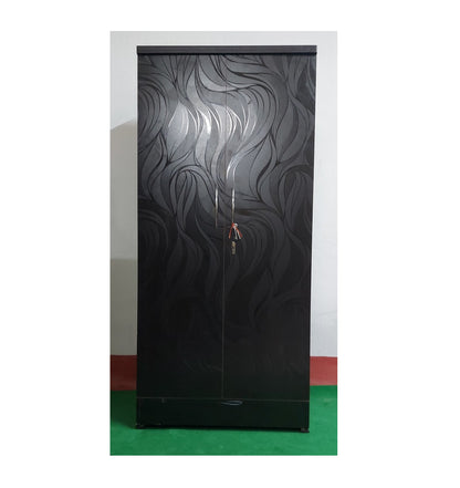 Bowzar 2 Door Almirah Wooden Wardrobe Black Nagin 2 Door Wardrobe