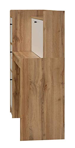 Bowzar Plank Versa Engineered Wood Finish Study Table and Office Desk (Wotan Oak and White)