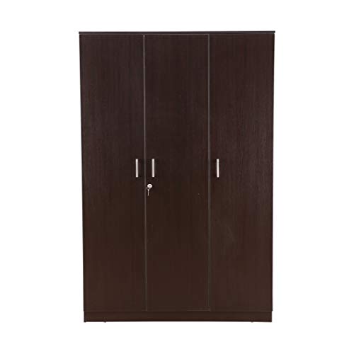 Bowzar Engineered Wood Three Door Wardrobe in Wenge Colour