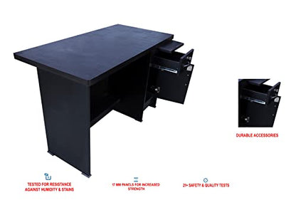 Bowzar Engineering Wood Office Table 3X2 Feet Computer Desk With Keyboard Tray Black Brick Color Black Brick