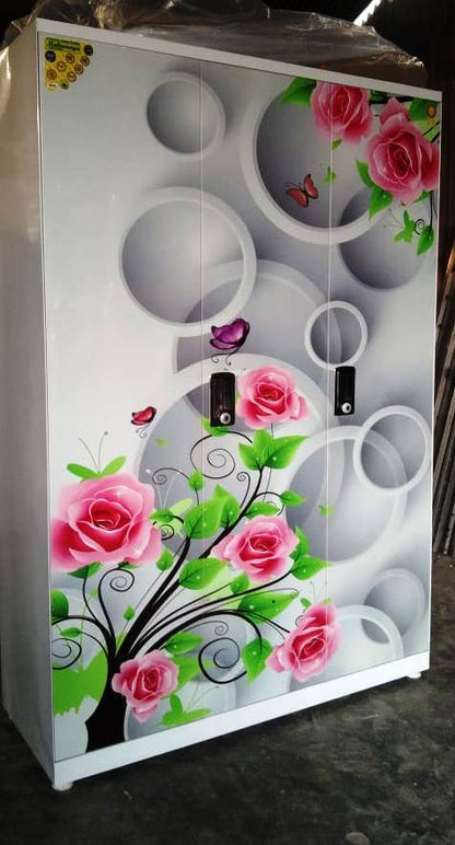 Swastik 3 Door Printed Almirah Wardrobe 3 Door Almirah
