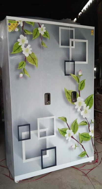Swastik 3 Door Printed Almirah Wardrobe 3 Door Almirah