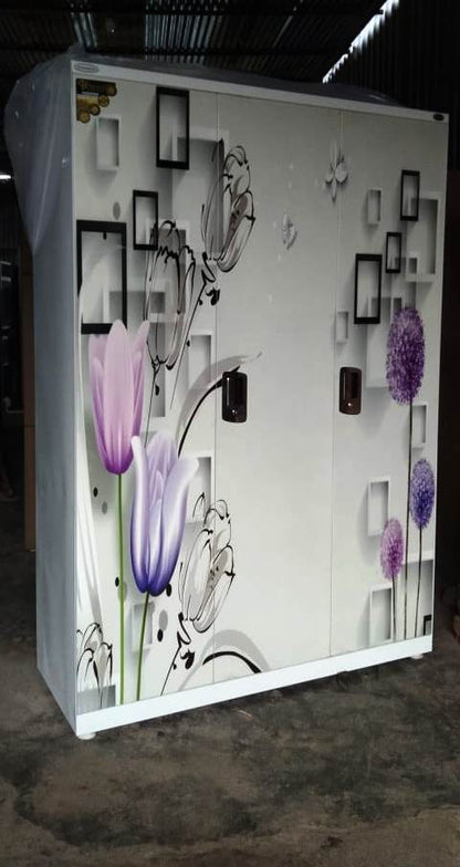 Swastik 3 Door Printed Almirah Wardrobe 3 Door Almirah
