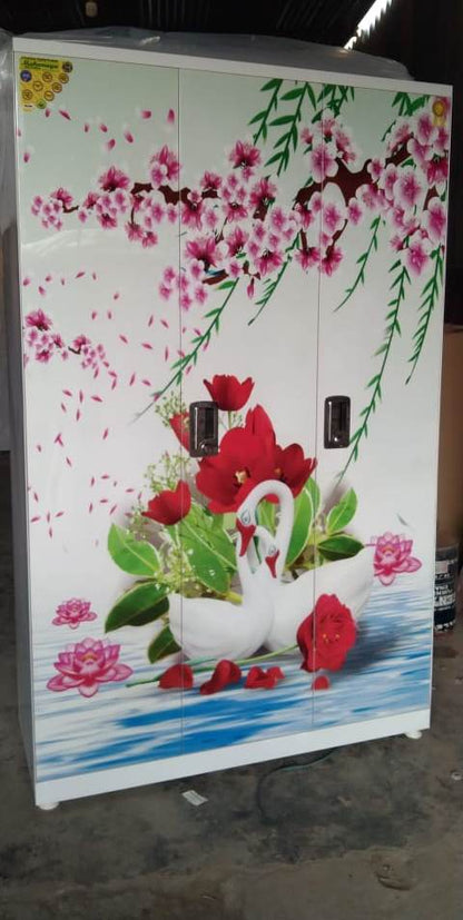 Swastik 3 Door Printed Almirah Wardrobe 3 Door Almirah