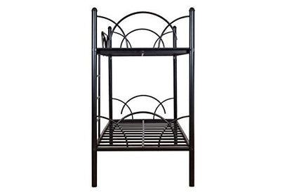 Bowzar Metal Bunk Bed Mild Steel Double Decker Bed- Black