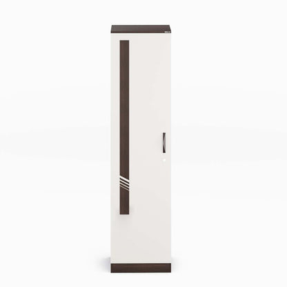 Engineered Wood Single Door Almirah Wardrobe/Clothes Storage Rack Organizer Almirah Cupboard with Shelves for Bedroom Home Furniture (Wenge & White)