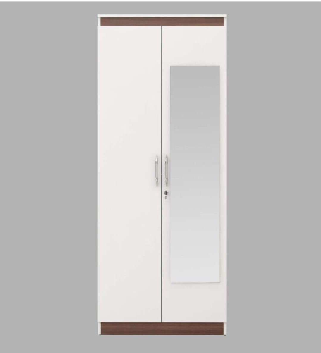 2 door Almirah wardrobe in Frosty White colour with drawer and Hanging Space / 2 door wardrobe for bedroom with storage